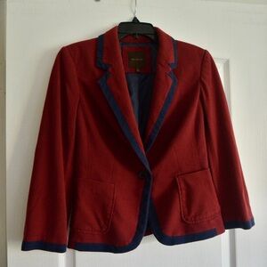Elegant Red & Black Blazer Jacket